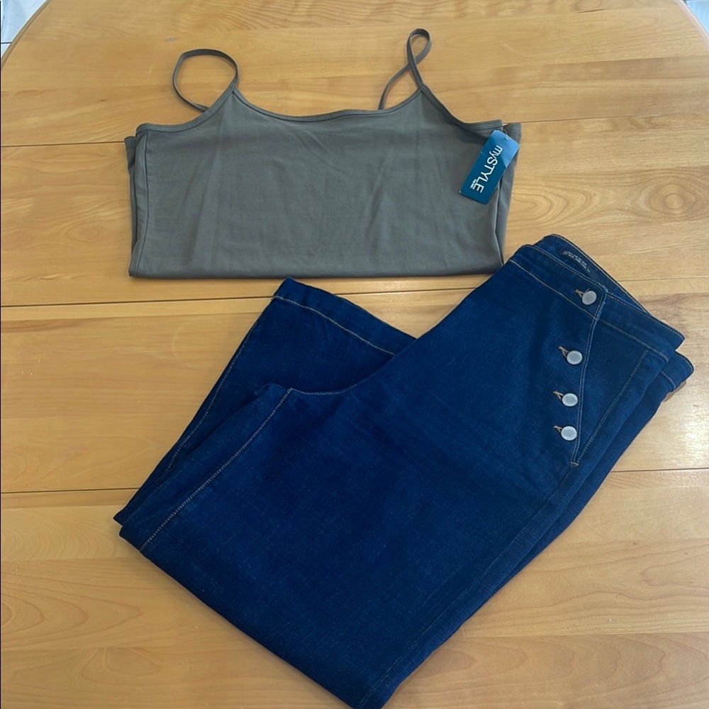 Banana Republic Wide leg cropped Sailor Jeans size 33 dark wash